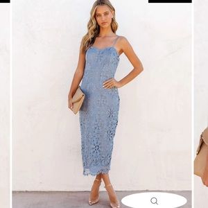 LEONORA CROCHET LACE MIDI DRESS